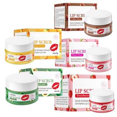Fruit Lip Scrub Gentle Exfoliator, Hydrating Scrub for Lip Prep, Lip sleeping Mask Exfoliator & Moisturizer Lip Scrub Balm For Lightening & Brightening Dark Lips Overnight Hydration (5 Set)