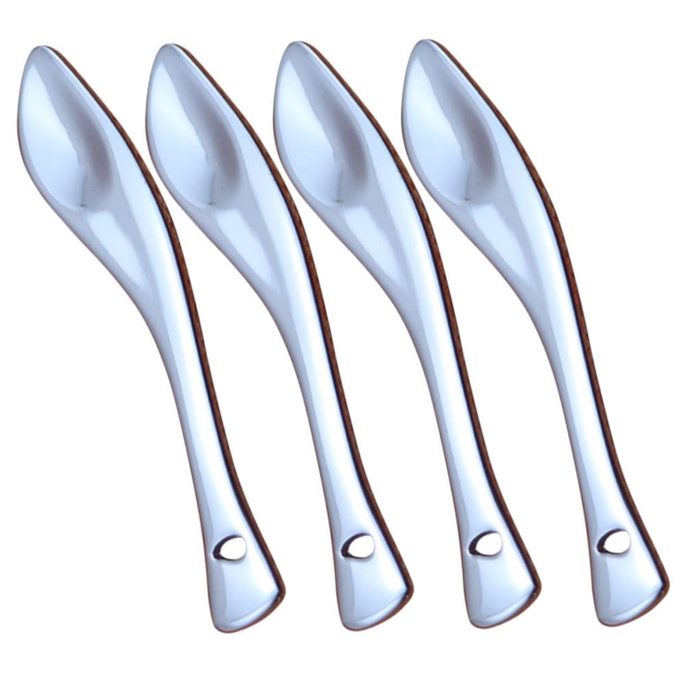 Baluue Facial Cream Spoons Set of 4 Women's Cosmetic Applying Tools No Non-scent Sturdy Metal