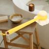 Baluue Back Scrubber for Shower Handle Bath Brush Soft Bristles Ergonomic Design for for Daily Use and Promoting Circulation Yellow view 2