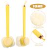 Baluue Back Scrubber for Shower Handle Bath Brush Soft Bristles Ergonomic Design for for Daily Use and Promoting Circulation Yellow view 3