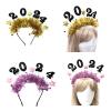 2024 Headband Happy New Year Hairband 2024 Tinsel Hair Hoop Christmas Party Costume Headwear For Photo Props Hair view 2