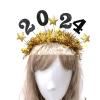 2024 Headband Happy New Year Hairband 2024 Tinsel Hair Hoop Christmas Party Costume Headwear For Photo Props Hair view 4