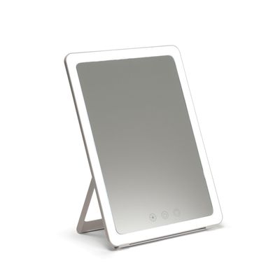 Ilios Lighting Portable Makeup Mirror with Adjustable Stand, Dimmable LED Lighting, 3 Color Modes, and Touch Control Perfect for Travel, Vanity, and Beauty On-The-Go