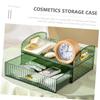 FOYTOKI Cosmetic Storage Box Drawer Makeup Organizer Desktop Organizer Lipstick Storage 4 Sections Silver view 3