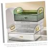 FOYTOKI Cosmetic Storage Box Drawer Makeup Organizer Desktop Organizer Lipstick Storage 4 Sections Silver view 4