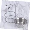 FRCOLOR Men's Shaving Stand Bowl Razor Brush Holder Stand Stainless Steel Shaving and Bowl view 3