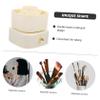 ABOOFAN 360degree Makeup Brush Storage Bucket Rotating Makeup Organizer Drawer Brush Holder for Vanity Creamy White view 2