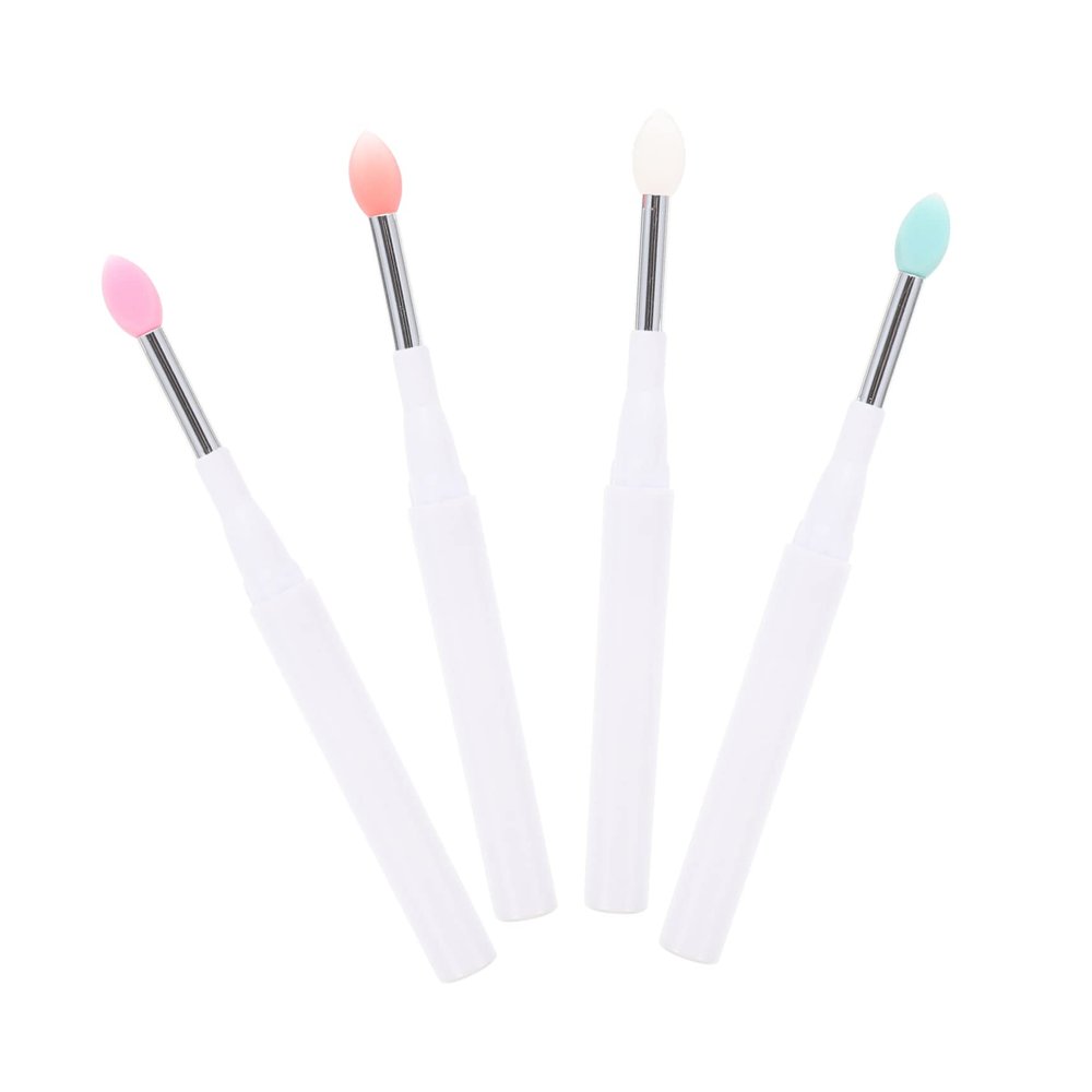 Baluue 4pcs Silicone Lip Brush Makeup Brushes Lip Cover Eyeshadow Applicators Makeup Accessories