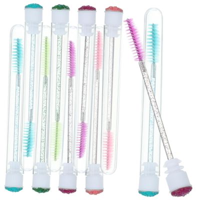 Baluue 10pcs Diy Mascara Wand Tubes Crystal Eyelash Brushes with Ergonomic Comb for Natural Finish Lightweight and Portable Eyelash Extension Supplies