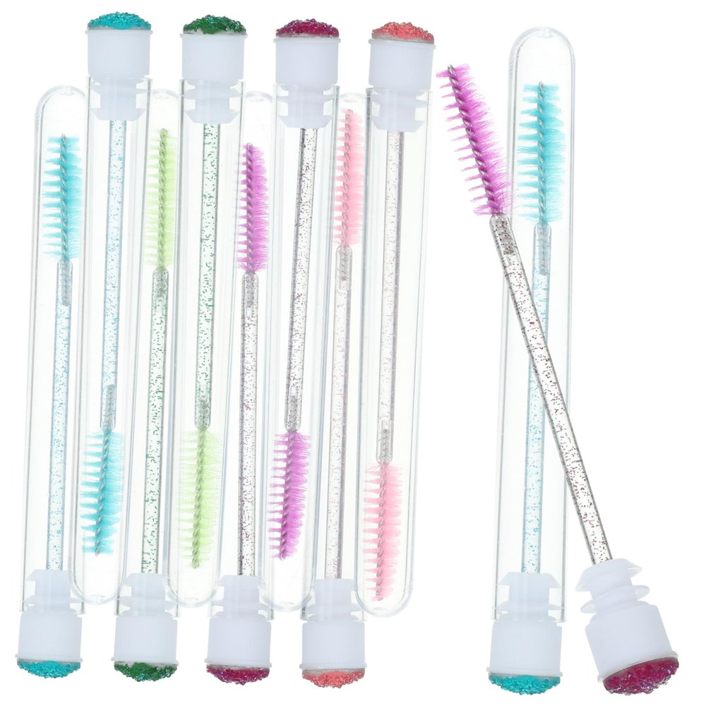 Baluue 10pcs Diy Mascara Wand Tubes Crystal Eyelash Brushes with Ergonomic Comb for Natural Finish Lightweight and Portable Eyelash Extension Supplies