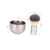 BELLIFFY 2pcs Kit Beard Grooming Kit for Men Nylon Beard Brush Stainless Steel Bowl view 2