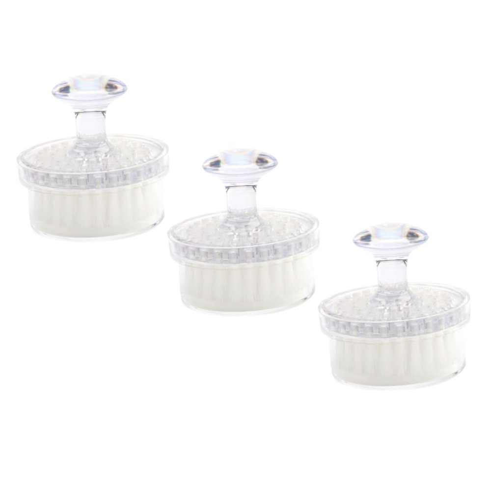Baluue 3pcs Facial Cleansing Brush Face Scrubber Brush Exfoliator Manual Cleaner Safe Material Deep Cleansing Gentle for Skin