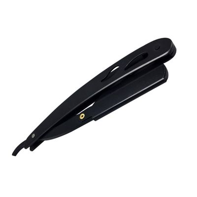 FRCOLOR Stainless Steel Manual for Safe Shaving Vintage Black Folding Straight for Barber Shops and Home Use Portable and Easy to Exchange Blades