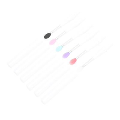 Baluue 6pcs Silicone Lip Brushes Soft for Lip Makeup and Eyeshadow Application Portable Skin-friendly Design Colors for Easy Use and Cleaning