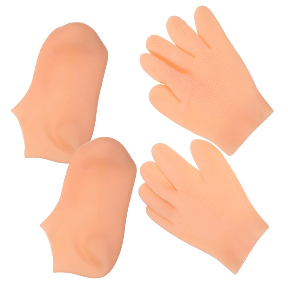 AUTSUPPL Moisturizing Hand Gloves and Socks for Women Soft Breathable Overnight Treatment for Dry Hands and Feet Reusable Easy to Wear Skin Care