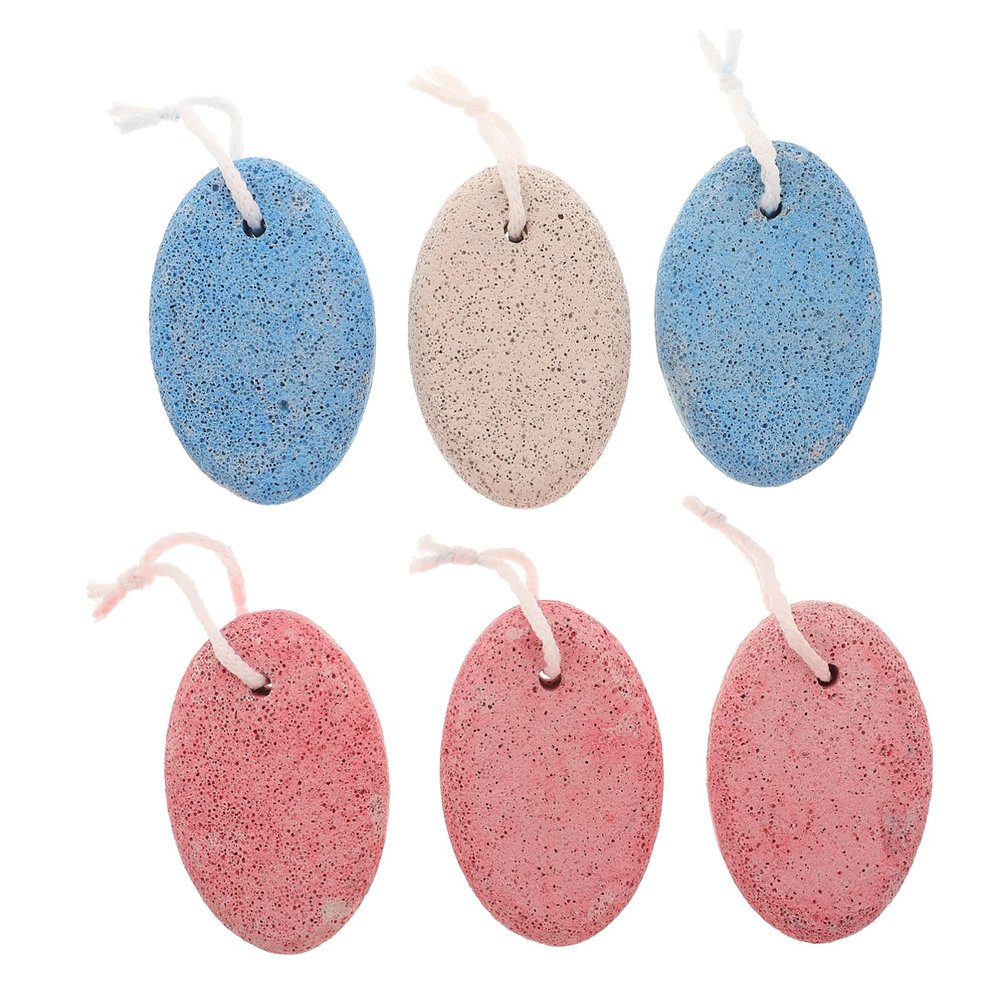 BIUDECO 6pcs Pumice Stones for Feet and Hands Dual-Sided Exfoliating Foot Files for Dead Skin and Callus Removal Ergonomic Design for Easy Handling Massage Tool Mixed Colors