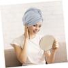 AUTSUPPL 3pcs Quick Drying Hair Towel Caps Absorbent Bath Dryer Hats for Women Lightweight Coral Fleece Red Blue Fast Hair Drying Anti-frizz Protects Clothes view 3