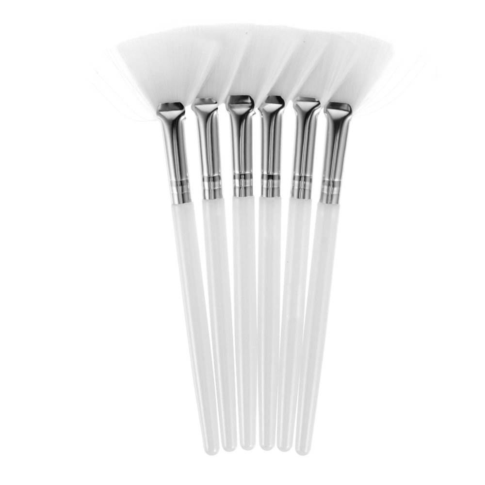 BELLIFFY 6pcs Facial Mask Applicator Brush Soft Fan Beauty Tool for Smoothing Masks Easy Application Coverage for Skincare and Makeup Use