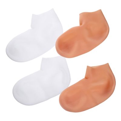 FOYTOKI 2pairs Moisturizing Socks Lotion for Cracked Heels Gel Heel Socks for Foot Moisturizing Overnight Spa