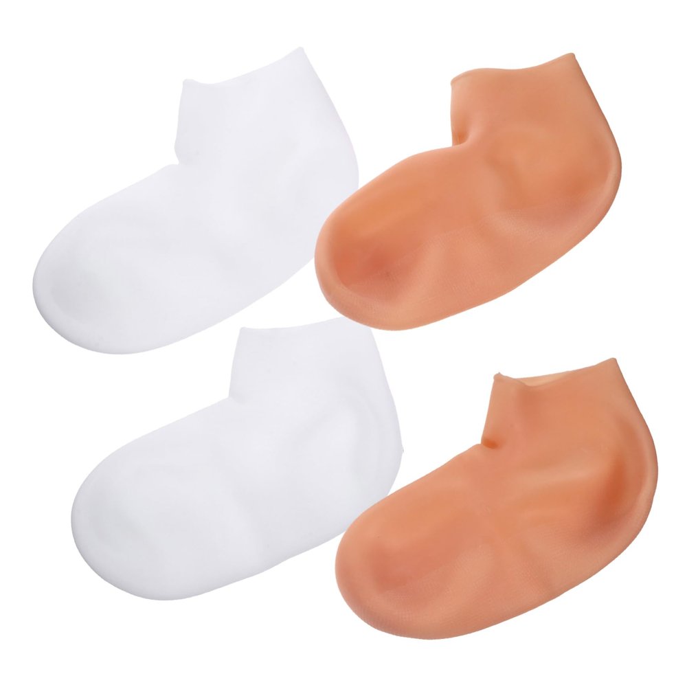FOYTOKI 2pairs Moisturizing Socks Lotion for Cracked Heels Gel Heel Socks for Foot Moisturizing Overnight Spa