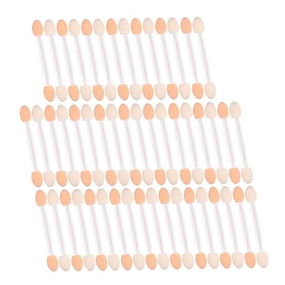 Baluue 50pcs Dual-ended Eyeshadow Applicators Smooth Makeup Brushes for Easy Eye Makeup Application Portable and Travel-friendly Dual-end Design for Beginners and Professionals