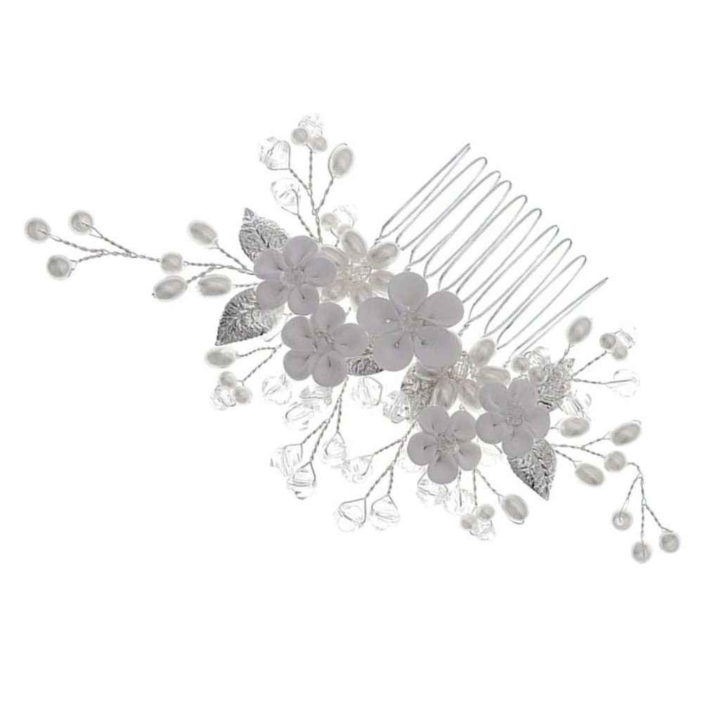 Baluue Flower Elements Hair Comb Rhinestones and Elegant Wedding Hair Accessory for Brides and Bridesmaids for Celebrations and Special Occasions