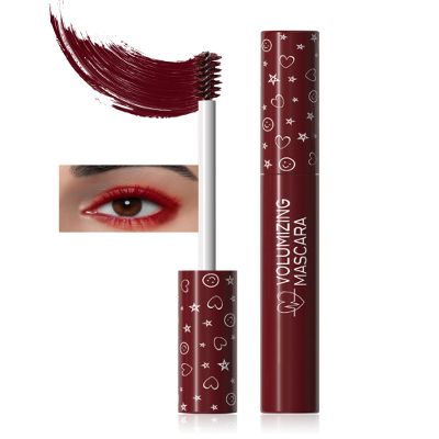 Burgundy Waterproof Mascara Volume and Length, Long Lasting Colored Liquid Mascara for Eyelashes,Smudge-Proof Curling Voluminzing Colorful Lash Women Party Eye Makeup Gift-05