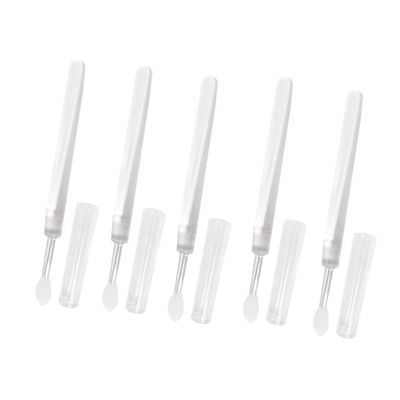 Baluue 5pcs Silicone Lip Brush Lid Portable Makeup Applicator for Lipstick and Eyeshadow Easy to Clean Design for Travel and Daily Use