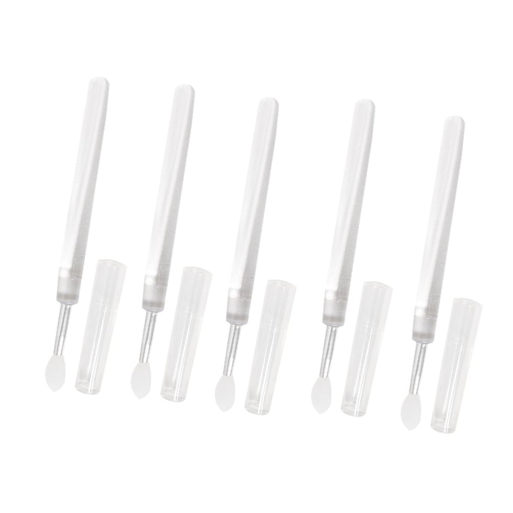 Baluue 5pcs Silicone Lip Brush Lid Portable Makeup Applicator for Lipstick and Eyeshadow Easy to Clean Design for Travel and Daily Use