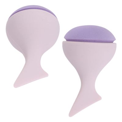 Outanaya 2pcs Makeup Puff Dual-use Powder Puff for Wet Dry Application Soft Non-latex for Foundation Blusher Concealer and Highlighter Lotus