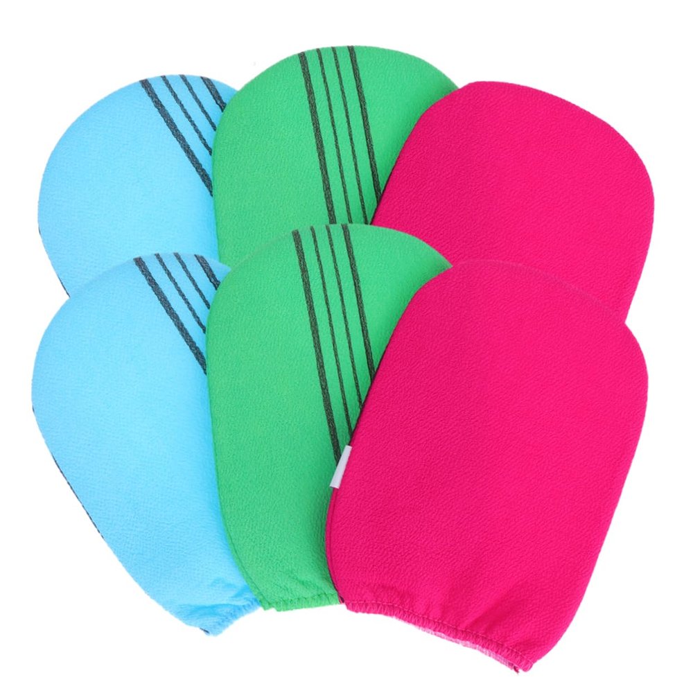 TOVINANNA 6pc Exfoliating Bath Gloves Shower Gloves Scrubber Deep Exfoliating for Women Men Random Color