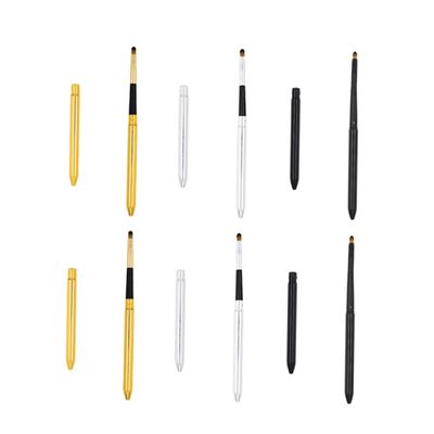 Baluue 6pcs Retractable Lip Brush Makeup Tools Eyeshadow Applicators Double Sided for Professional Makeup