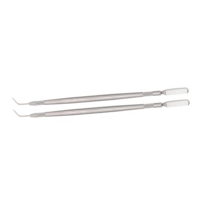 Baluue 2pcs Stainless Steel Eyebrow Combs Lash Lift Tool Eyelash Brush Separator for Makeup Artists