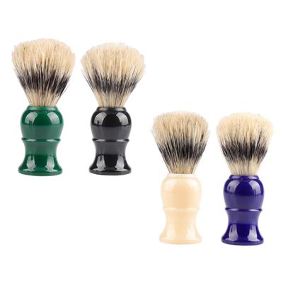 BELLIFFY 4pcs Plastic Handle Bristle Beard Brush for Men Portable Grooming Tool for All Beard Types for Shaving and Exfoliation