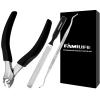 Pedicure Tool Kit and Ingrown Toenail Removal Kit, 3-Piece Set with Nail Nipper, Metal Nail File, and Fingernail Lifter for Thick, Ingrown Fingernail Removal view 2