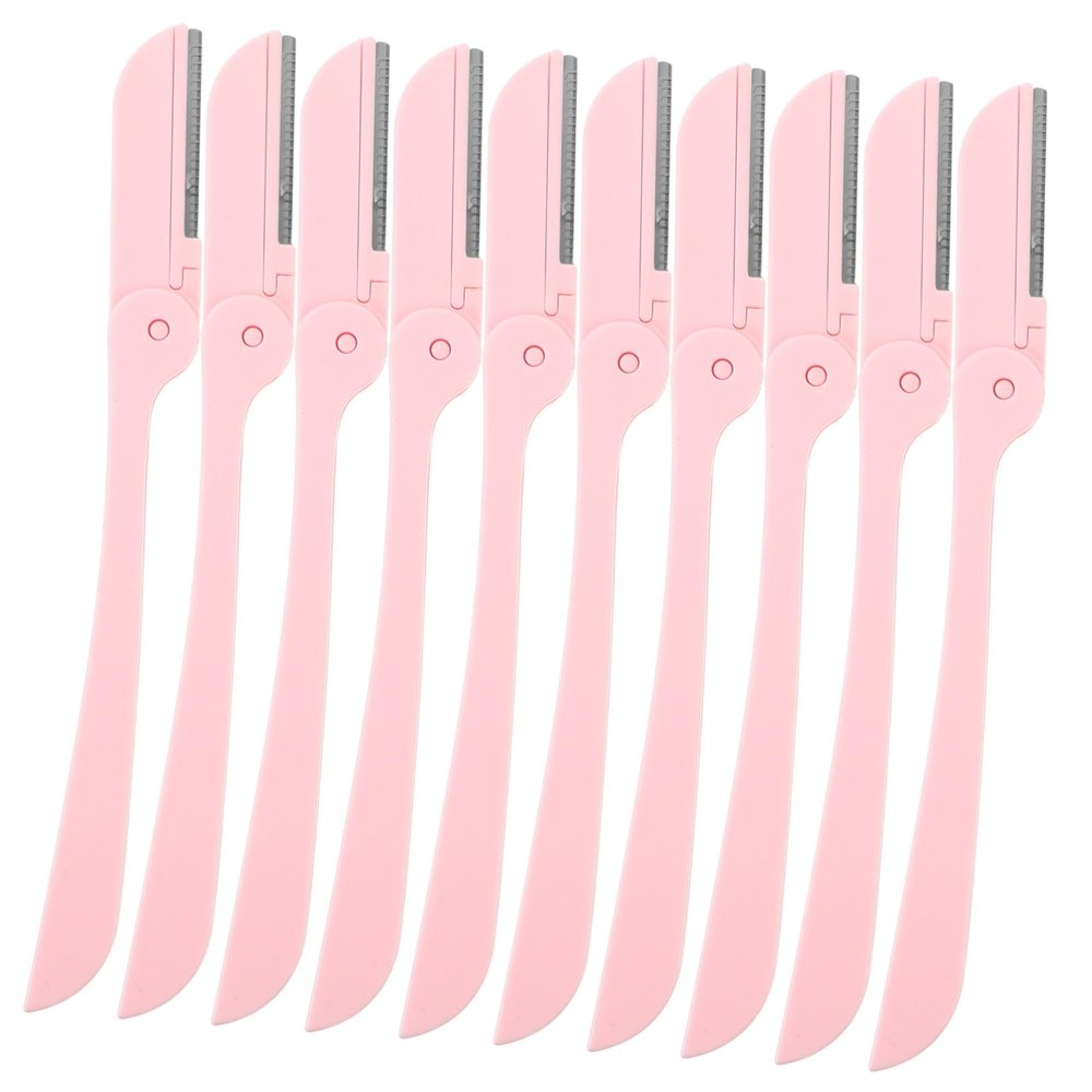 HAPINARY 10pcs Foldable Eyebrow Razors with Stainless Steel Blades for Precise Shaping Portable Facial Hair Trimmer for Women Eyebrow Grooming Tools