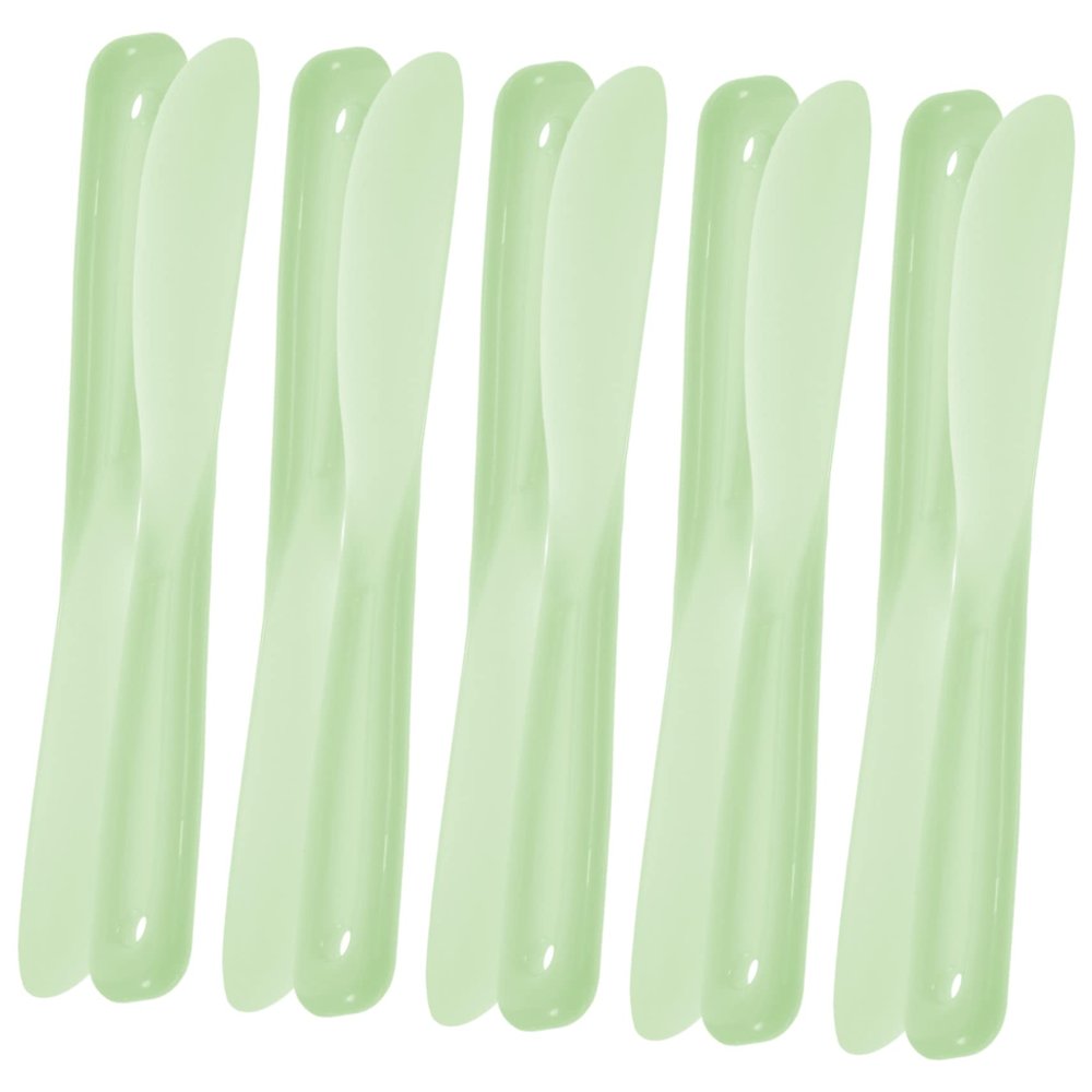 FOYTOKI 10pcs Makeup Spatulas Handle Cosmetic Mixing Tools Silicone Beauty Spatula