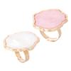 Healeved 2pcs Marble Nail Art Mixing Plate White Pink Shell Design Ring Palette for Creative Nail Art Easy to Clean for Home and Salon Use view 1