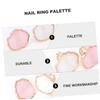 Healeved 2pcs Marble Nail Art Mixing Plate White Pink Shell Design Ring Palette for Creative Nail Art Easy to Clean for Home and Salon Use view 4