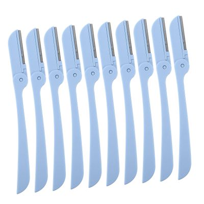 HAPINARY Professional Eyebrow Razor Trimmer Set 10pcs Stainless Steel Portable Painless