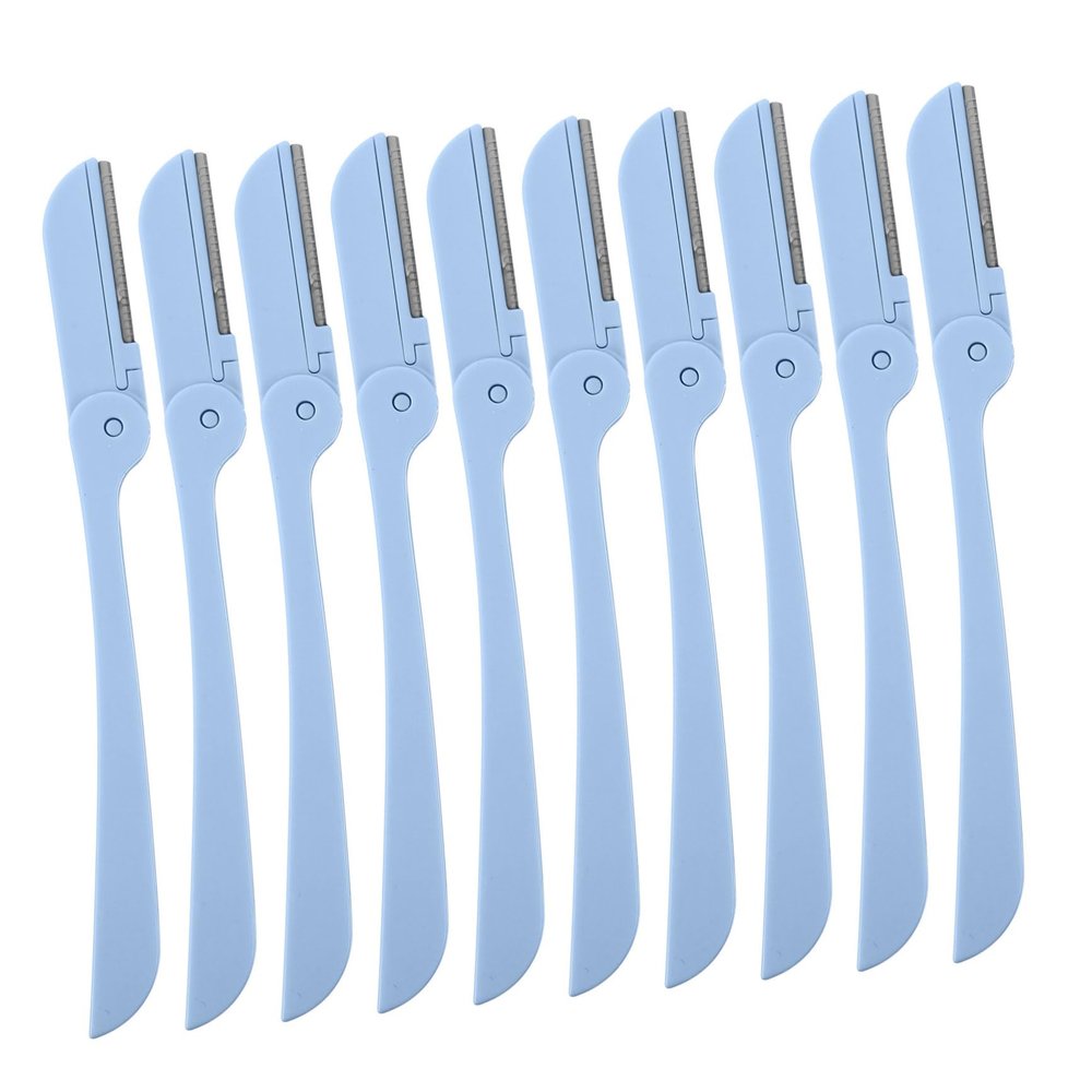 HAPINARY Professional Eyebrow Razor Trimmer Set 10pcs Stainless Steel Portable Painless