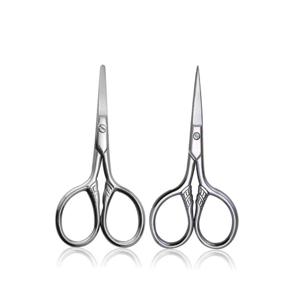 TOVINANNA Professional Beard Mustache Trimming Scissors Stainless Steel 2 Piece Set for Home Salon Use