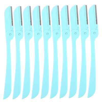 HAPINARY 10pcs Foldable Eyebrow Trimmers Stainless Steel Eyebrow Razors for Women Precision Shaping Tool Lightweight Design for Comfortable Control