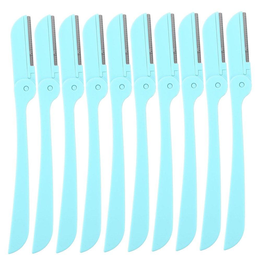 HAPINARY 10pcs Foldable Eyebrow Trimmers Stainless Steel Eyebrow Razors for Women Precision Shaping Tool Lightweight Design for Comfortable Control
