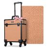 BYOOTIQUE Cosmetology Rolling Case Nail Tech Storage Cart Makeup Torrley Travel Barber Suitcase False Eyelash Storage for Beauty Studio Nail Salon Wedding Make up Attist Manicurist,Rococo Coral view 1