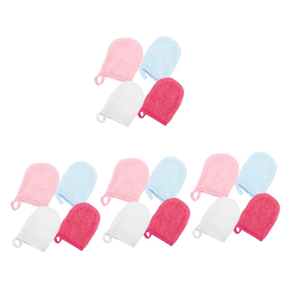 Gogogmee 16pcs Face Pads Cleansing Gloves Gentle Cleanser for Cleaning Mitts Moisturizing Gloves Reusable Facial Cleaning Mitts