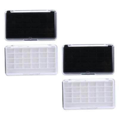 Baluue 4pcs Color Empty Eyeshadow Case Diy Lipstick Tray Durable Makeup Storage for Daily Use Lightweight and Practical for Travel Includes White Black Transparent Lids