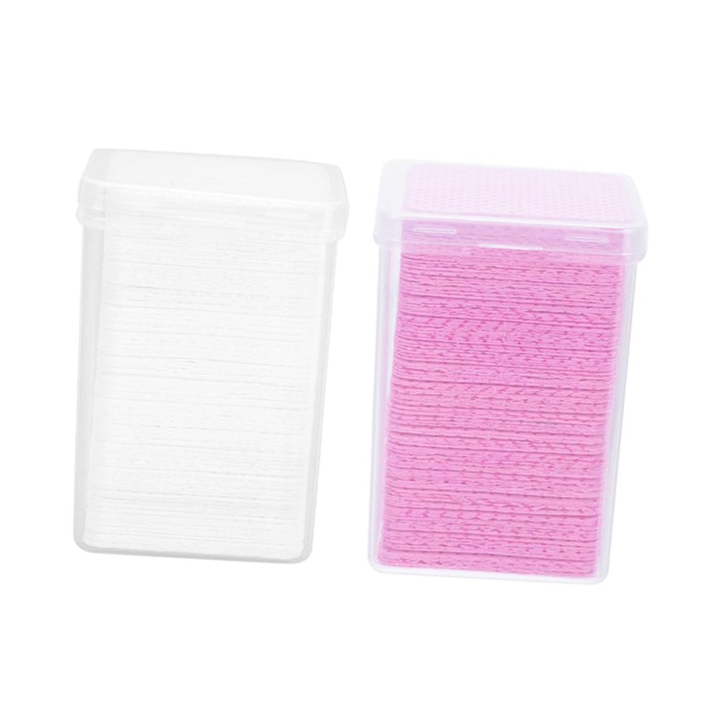 Baluue 200pieces Eyelash Extension Glue Bottle Cleaning Wipers Cotton Pads Lint- Portable Cleaning Wipes for Salon Use and Travel for Makeup Artists and