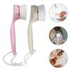 Baluue 2pcs Long Handle Facial Cleaning Brush for Deep Cleansing Gentle Exfoliation and Comfortable Skin Care Soft Bristle Face Scrubber Beige and Pink for All Skin Types view 2