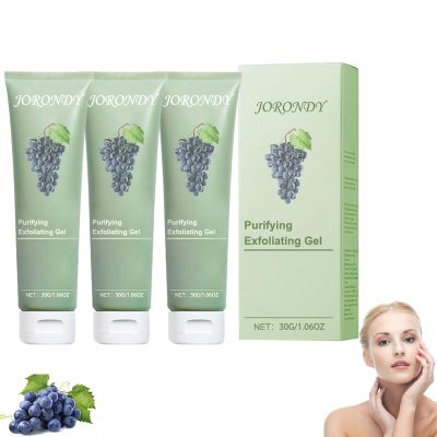 JORONDY Cabernet Sauvignon Extract Purifying Exfoliating Gel, Purifying Exfoliating Gel, JORONDY Exfoliating Scrub, Moisturizing Cleanses Skin Give,Deep Cleansing Face for Various Skin Types (3 Pack)